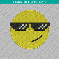 Like a Boss Smiley Face Emoji Embroidery Design - 6 Sizes - INSTANT DOWNLOAD