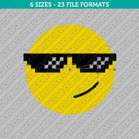 Like a Boss Smiley Face Emoji Embroidery Design - 6 Sizes - INSTANT DOWNLOAD