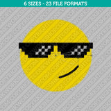 Like a Boss Smiley Face Emoji Embroidery Design - 6 Sizes - INSTANT DOWNLOAD