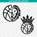 Lions Basketball SVG Vector Silhouette Cameo Cricut Cut File Clipart Eps Png Dxf