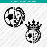 Lions Soccer SVG Vector Silhouette Cameo Cricut Cut File Clipart Eps Png Dxf
