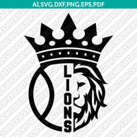 Lions Tennis Ball SVG Vector Silhouette Cameo Cricut Cut File Clipart Eps Png Dxf
