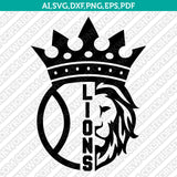 Lions Tennis Ball SVG Vector Silhouette Cameo Cricut Cut File Clipart Eps Png Dxf