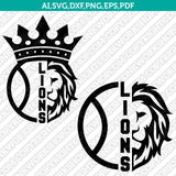 Lions Tennis Ball SVG Vector Silhouette Cameo Cricut Cut File Clipart Eps Png Dxf