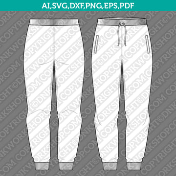 Long Jogger Pants SVG Template for Designers