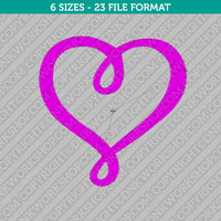 Loopy Love Heart Valentine Embroidery Design - 6 Sizes - INSTANT DOWNLOAD