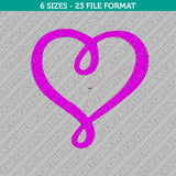 Loopy Love Heart Valentine Embroidery Design - 6 Sizes - INSTANT DOWNLOAD