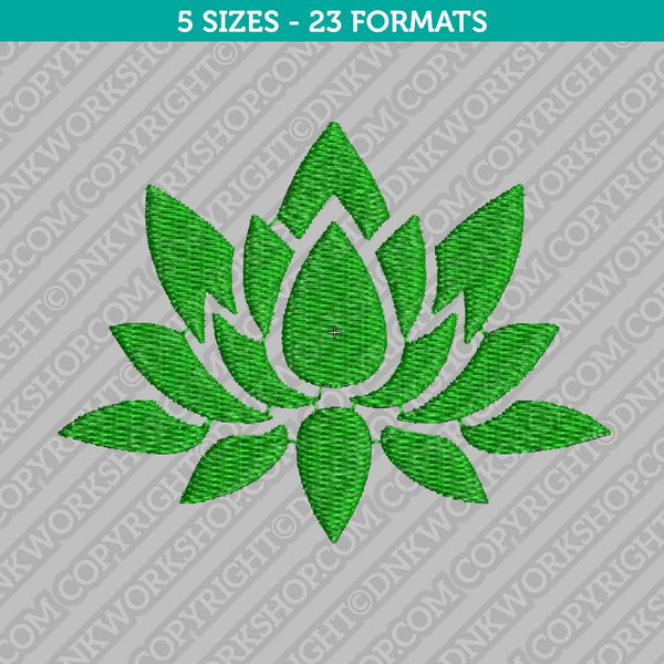 Lotus Flower Embroidery Design - 5 Sizes - INSTANT DOWNLOAD