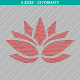 Lotus Flower Embroidery Design - 6 Sizes - INSTANT DOWNLOAD