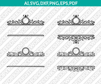Mailbox Split Monogram Frame SVG Cricut Cut File Clipart Png Eps Dxf Vector
