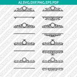 Mailbox Split Monogram Frame SVG Cricut Cut File Clipart Png Eps Dxf Vector