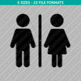 Man and Woman Symbol Restroom Embroidery Design - 6 Sizes - INSTANT DOWNLOAD