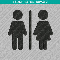 Man and Woman Symbol Restroom Embroidery Design - 6 Sizes - INSTANT DOWNLOAD