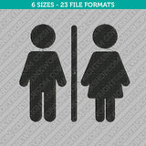 Man and Woman Symbol Restroom Embroidery Design - 6 Sizes - INSTANT DOWNLOAD