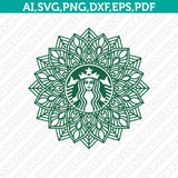 Mandala Starbucks SVG Cup Tumbler Mug Cold Cup Sticker Decal Silhouette Cameo Cricut Cut File Png Eps Dxf Vector