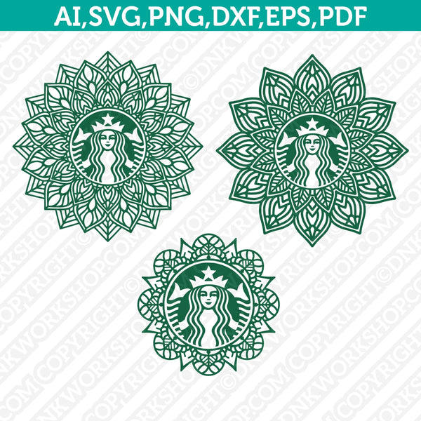 Mandala Starbucks SVG Cup Tumbler Mug Cold Cup Sticker Decal Silhouette Cameo Cricut Cut File Png Eps Dxf Vector