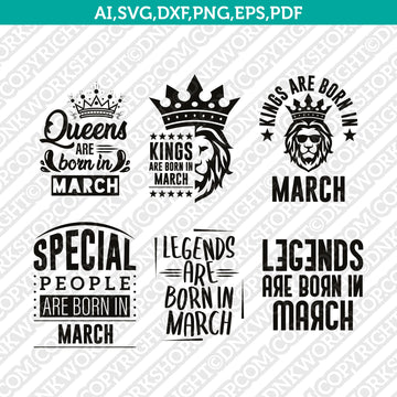 March birthday SVG cut file design