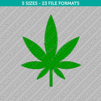 Marijuana Cannabis Leaf Embroidery Design - 5 Sizes - INSTANT DOWNLOAD