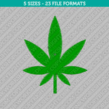 Marijuana Cannabis Leaf Embroidery Design - 5 Sizes - INSTANT DOWNLOAD