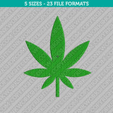 Marijuana Cannabis Leaf Embroidery Design - 5 Sizes - INSTANT DOWNLOAD