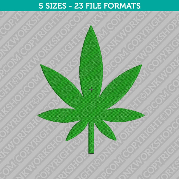 Marijuana Cannabis Leaf Embroidery Design - 5 Sizes - INSTANT DOWNLOAD