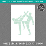 Martial Arts Fighter Photo Collage Template Canva PDF