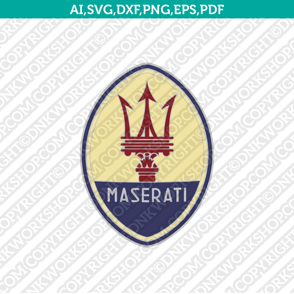 Maserati Logo SVG Silhouette Cameo Cricut Cut File Vector Png Eps Dxf ...
