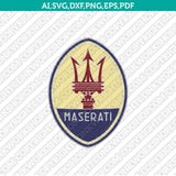 Maserati Logo SVG Silhouette Cameo Cricut Cut File Vector Png Eps Dxf