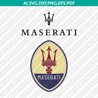 Maserati Logo SVG Silhouette Cameo Cricut Cut File Vector Png Eps Dxf