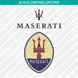 Maserati Logo SVG Silhouette Cameo Cricut Cut File Vector Png Eps Dxf