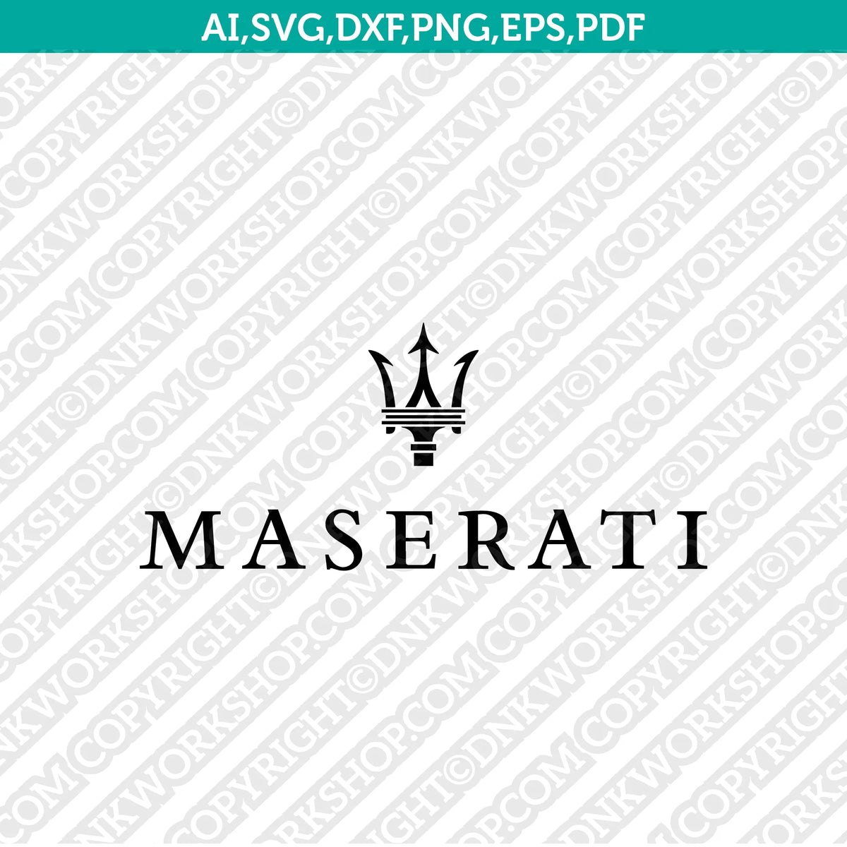 Maserati Logo SVG Silhouette Cameo Cricut Cut File Vector Png Eps Dxf ...