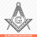 4 Styles Masonic Freemason Freemasonry Masonry Masons SVG Silhouette Cameo Cricut Cutting File Clipart Png Dxf Eps