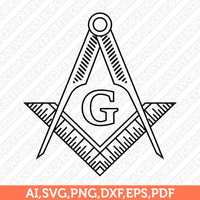 4 Styles Masonic Freemason Freemasonry Masonry Masons SVG Silhouette Cameo Cricut Cutting File Clipart Png Dxf Eps