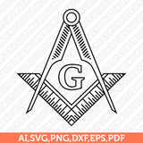 4 Styles Masonic Freemason Freemasonry Masonry Masons SVG Silhouette Cameo Cricut Cutting File Clipart Png Dxf Eps