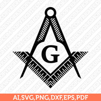 4 Styles Masonic Freemason Freemasonry Masonry Masons SVG Silhouette Cameo Cricut Cutting File Clipart Png Dxf Eps