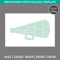 Megaphone Cheerleader Photo Collage Template Canva PDF