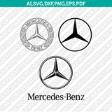 Mercedes Benz Logo SVG Silhouette Cameo Cricut Cut File Vector Png Eps Dxf