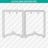 Mermaid Banner Template Scallop Bunting Pennant Printable Layered Shadow Layer Svg Silhouette Cameo Vector Cricut Cut File Clipart Png Eps Dxf