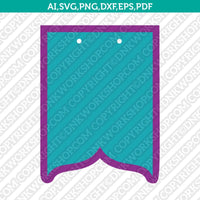 Mermaid Banner Template Scallop Bunting Pennant Printable Layered Shadow Layer Svg Silhouette Cameo Vector Cricut Cut File Clipart Png Eps Dxf