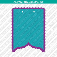 Mermaid Banner Template Scallop Bunting Pennant Printable Layered Shadow Layer Svg Silhouette Cameo Vector Cricut Cut File Clipart Png Eps Dxf
