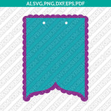 Mermaid Banner Template Scallop Bunting Pennant Printable Layered Shadow Layer Svg Silhouette Cameo Vector Cricut Cut File Clipart Png Eps Dxf