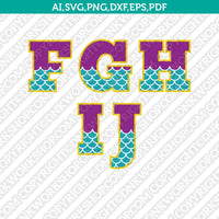 Mermaid Font Letters Alphabet Lettering Birthday Party SVG Vector Cricut Cut File Clipart Png Eps Dxf