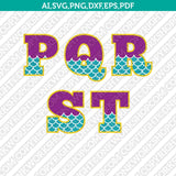 Mermaid Font Letters Alphabet Lettering Birthday Party SVG Vector Cricut Cut File Clipart Png Eps Dxf