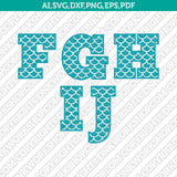 Mermaid Letters SVG Vector Silhouette Cameo Cricut Cut File Clipart Eps Png Dxf