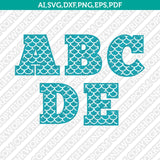 Mermaid Letters SVG Vector Silhouette Cameo Cricut Cut File Clipart Eps Png Dxf