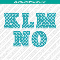 Mermaid Letters SVG Vector Silhouette Cameo Cricut Cut File Clipart Eps Png Dxf