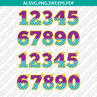 Mermaid Numbers SVG Cut File Cricut Vector Sticker Decal Silhouette Cameo Dxf PNG Eps