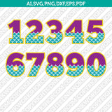 Mermaid Numbers SVG Cut File Cricut Vector Sticker Decal Silhouette Cameo Dxf PNG Eps