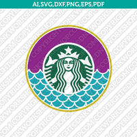 Mermaid Starbuck Cup SVG Tumbler Mug Cold Cup Sticker Decal Silhouette Cameo Cricut Cut File Png Eps Dxf