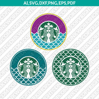 Mermaid Starbuck Cup SVG Tumbler Mug Cold Cup Sticker Decal Silhouette Cameo Cricut Cut File Png Eps Dxf